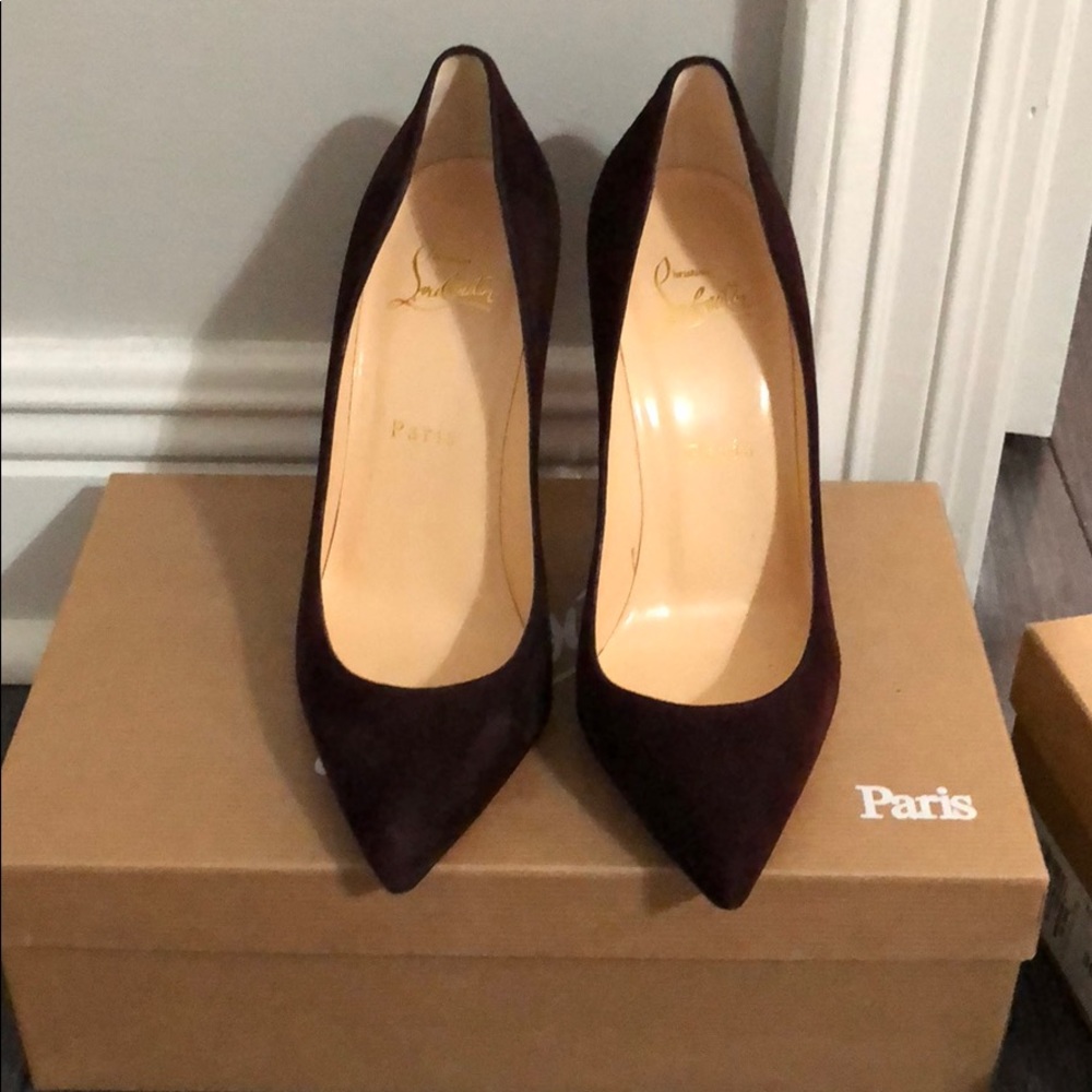 Christian Louboutin pigalle suede.burgundy color